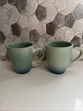 Simons Maison Ombre Green to Blue Coffee Mugs - Set of 2